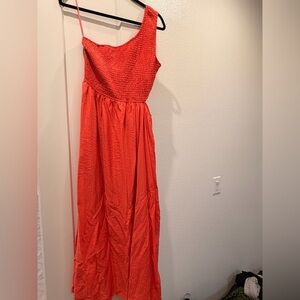Vibrant Orange Maxi Dress